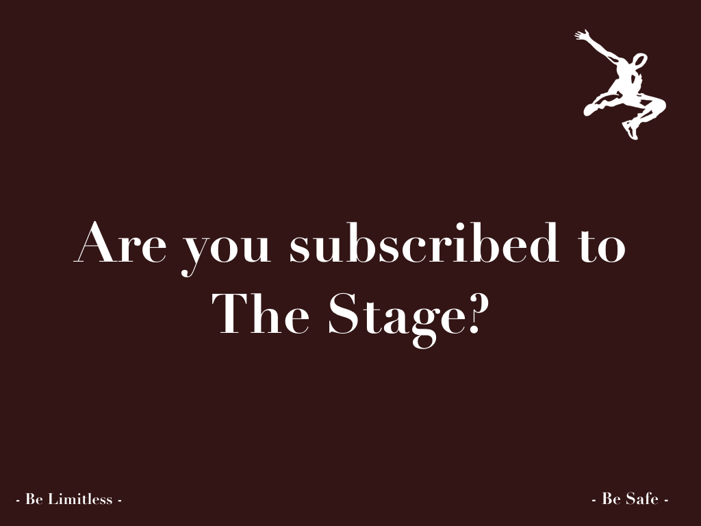 Good Evening! Over the next month we will be recommending bits and pieces from 'The Stage' that we think you should have a look at. It's completely free and is a great way to keep an eye on everything happening in the industry!