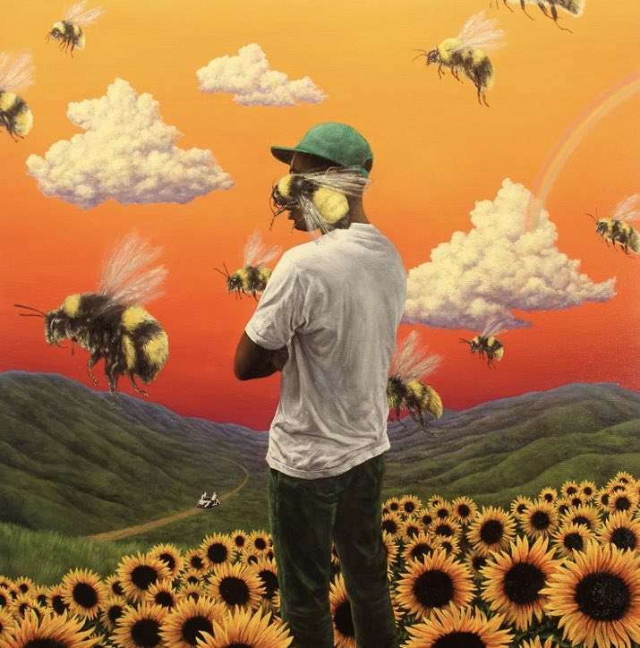 2017: Flower Boy-Tyler the Creator This album addresses a new Tyler, not the vulgar type we all know, but more of gentle tunes and a calming sense of mystery. His cover matches the way you will feel through this album. Giving the listener a full feel of who he is.
