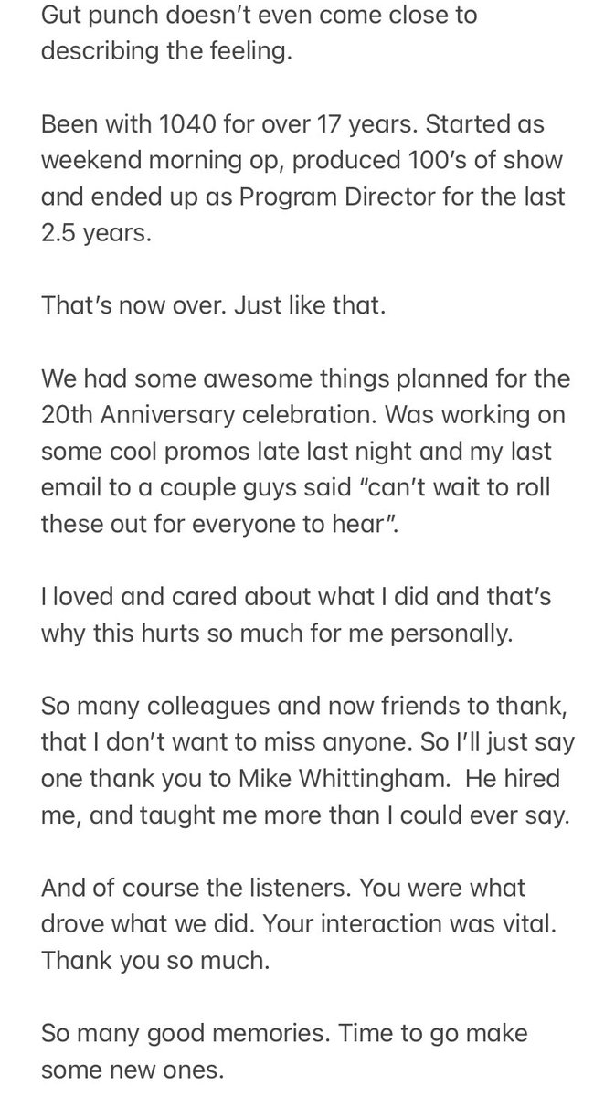 trevormartins11's tweet photo. If you’ve received an all staff email from me, you know I can’t keep things short. So 280 characters certainly wouldn’t encapsulate 17.5 years. Not sure this note does either, but it’s a start..... https://t.co/blodP0qDyz