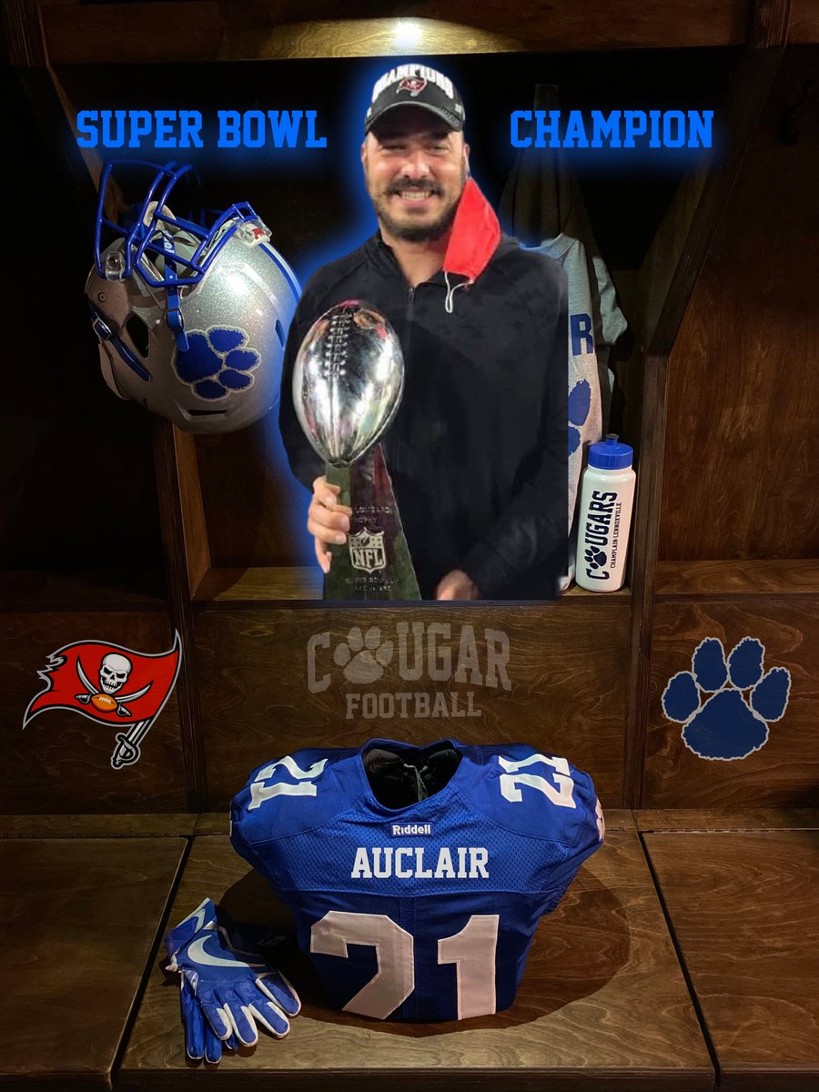 Congratulations Antony! Champlain Cougars ▶ Super Bowl LV 🏆Champion! 🐾 #cougarpride #bleedblue #reload #superbowlchamp