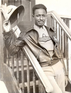 Volunteers weren't allowed to go fight for Ethiopia, but a few managed. Here is one: John "Brown Condor" Robinson from Chicago, a pilot.