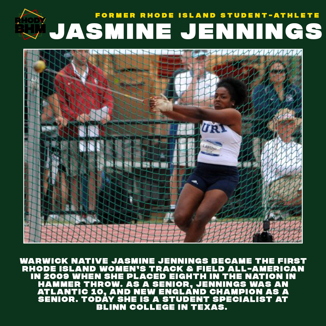 Today we recognize former All-American Jasmine Jennings on her remarkable career at URI. #RhodyBHM #BlackHistoryMonth #GoRhody