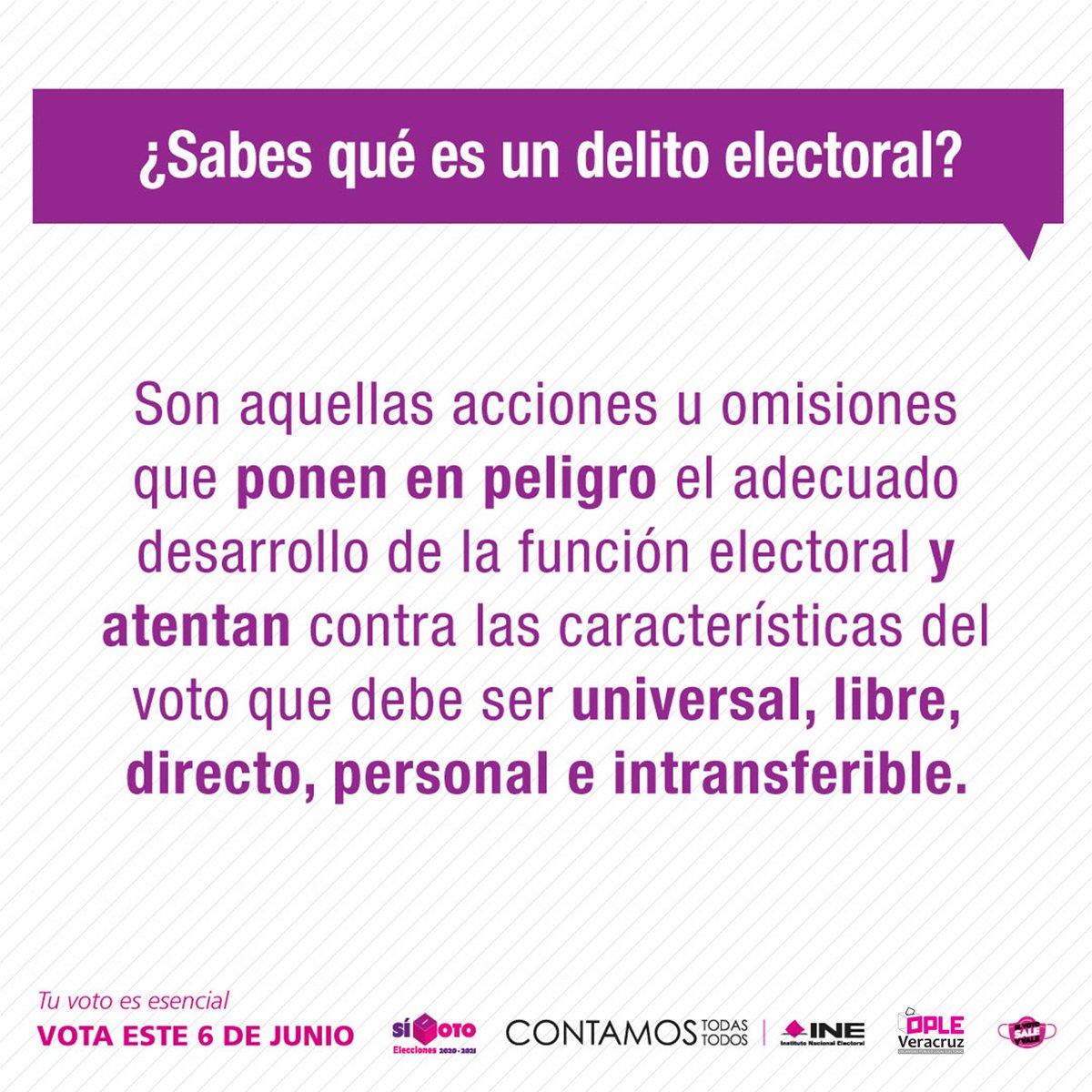 INE_Veracruz's tweet photo. 👀 ⚠️ En estas #Elecciones2021, si eres víctima o testigo de un #delitoelectoral ¡Denuncia! ante la Fiscalía Especializada en Delitos Electorales. https://t.co/6ycxDSAfWF