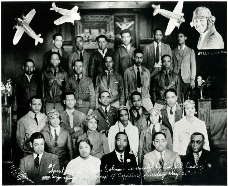 He had been inspired by Bessie Coleman "the first African American woman to hold a pilot license"(Here is a photo of a group of Black pilots. In upper right hand corner is Bessie Coleman)