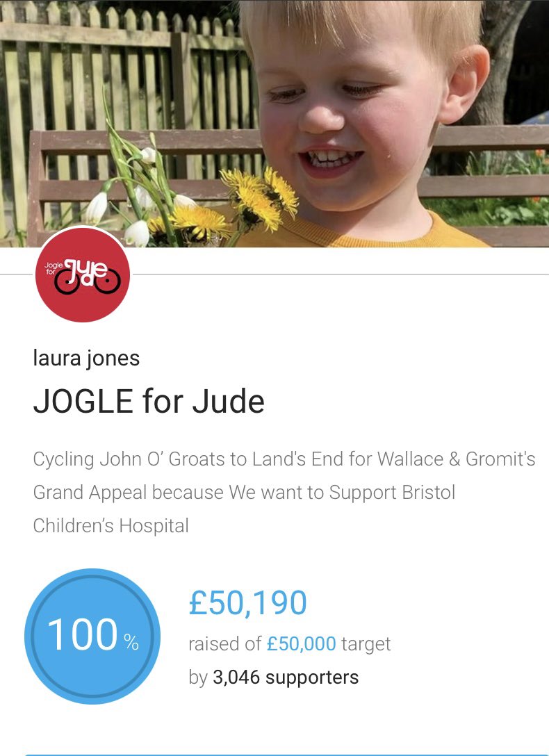 How it started and how it’s going! Thank you all so very much for your generosity and support. It means so much to the family and Team JOGLE for Jude. Where can we take this next? #jogle #jogleforjude
