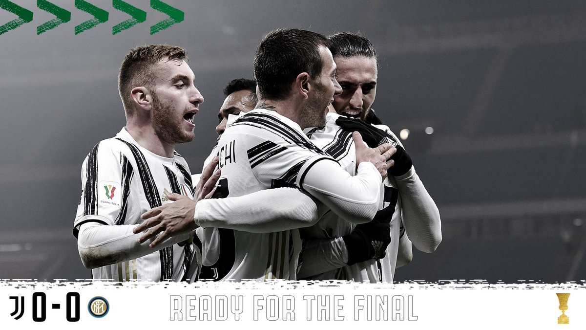 Stile_Juve's tweet photo. FT | JUVE 0 (2) - INTER MILAN 0 (1)

La Juventus se qualifie pour la finale de la Coppa Italia grâce au match gagné a l'aller. Les bianconeri affronteront en finale la vainqueur de Napoli - Atalanta #FinoAllaFine #ForzaJuve #JuveInter https://t.co/goYoWMwtsv