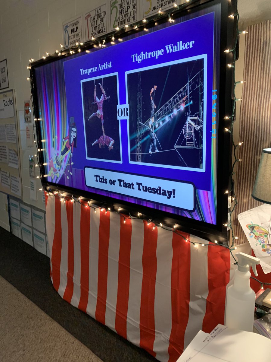 hartley_read's tweet photo. We’ve had the Greatest Show this week so far! Started w This or That where pros &amp; cons of trapeze vs tightrope were hashed out. Then, Ss annotated, organized, &amp; integrated info from 2 texts on PT Barnum to summarize learning. 🎪😃 @AshMMiller  @MCPS_Sunrise https://t.co/mTJsybVoOd