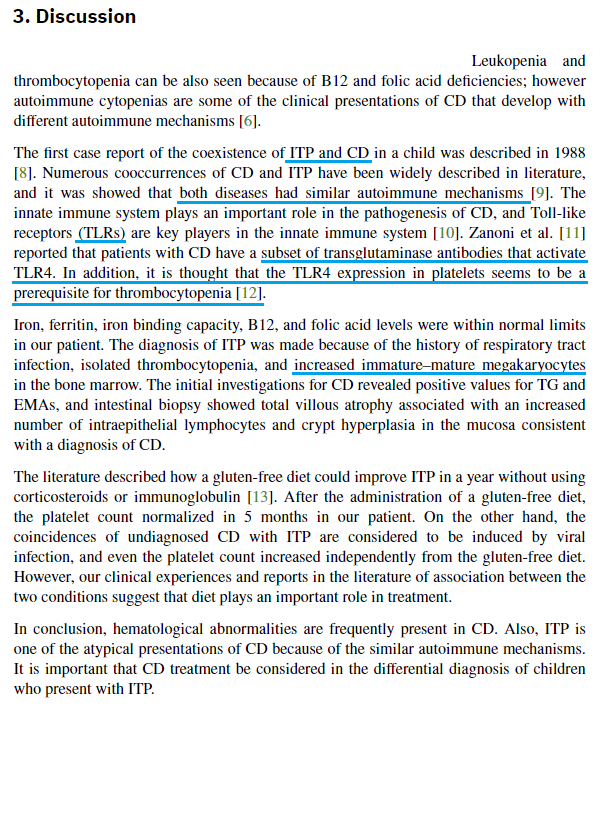 Celiac Disease Presenting with Immune Thrombocytopenic Purpura https://www.hindawi.com/journals/crihem/2017/6341321//* Branching from transglutaminase 2 autoantibodies */