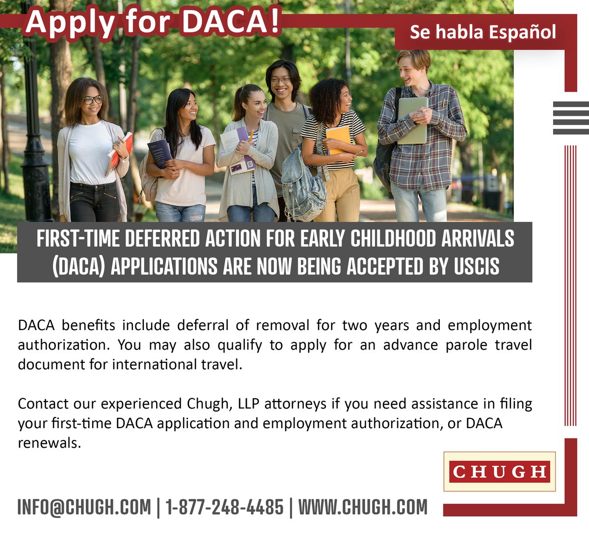 Deferred Action for Childhood Arrivals (DACA) is now open to first-time applicants! Benefits include employment authorization and deferral of removal for two years for qualifying individuals.
#daca #deferredactionforchildhoodarrivals #immigration #usimmigration #usa