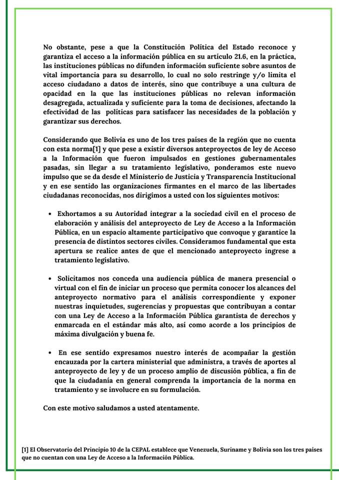 fconstruir's tweet photo. #Bolivia 68 organizaciones de la sociedad civil solicitan al #Estado participar del proceso de elaboración, tratamiento y promulgación de la Ley de #AccesoALaInformacion https://t.co/2GTfvR1iKH