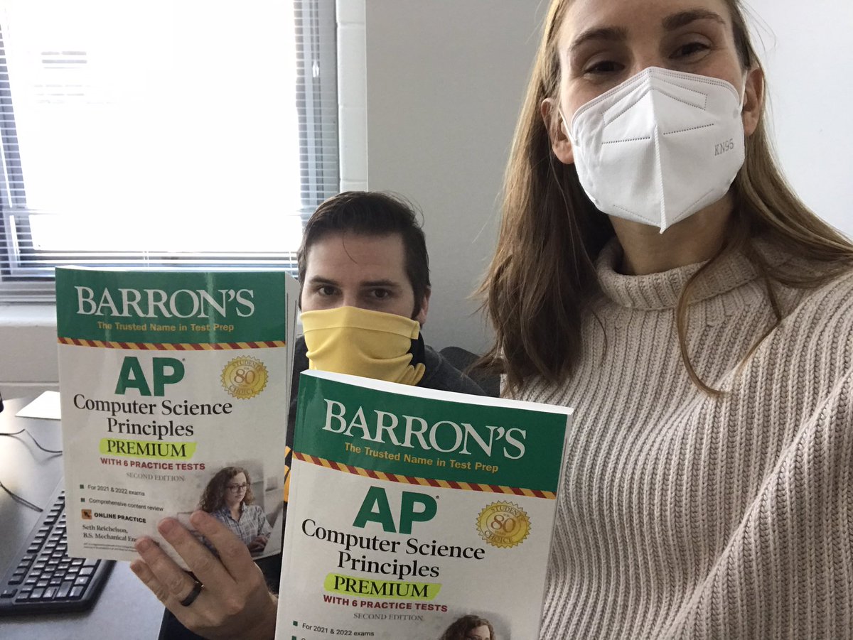 A HUGE shoutout to <a href="/ipsd204/">Indian Prairie 204</a> <a href="/ipef204/">IPEF 204</a> for providing me with funds from the A+ Award to buy AP Test Prep books for our AP Comp Sci students. Behind these masks we are grinning ear to ear! <a href="/MeteaMath/">MVHS Math Depart</a>