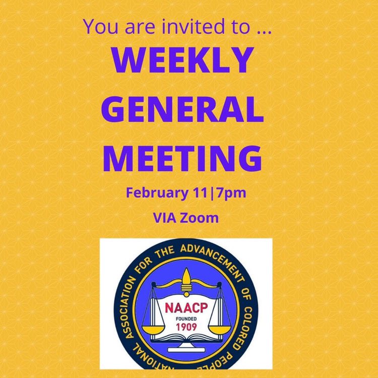 CcuNaacp's tweet photo. Can’t wait to see everyone this Thursday! https://t.co/S7ZMFeRUCU