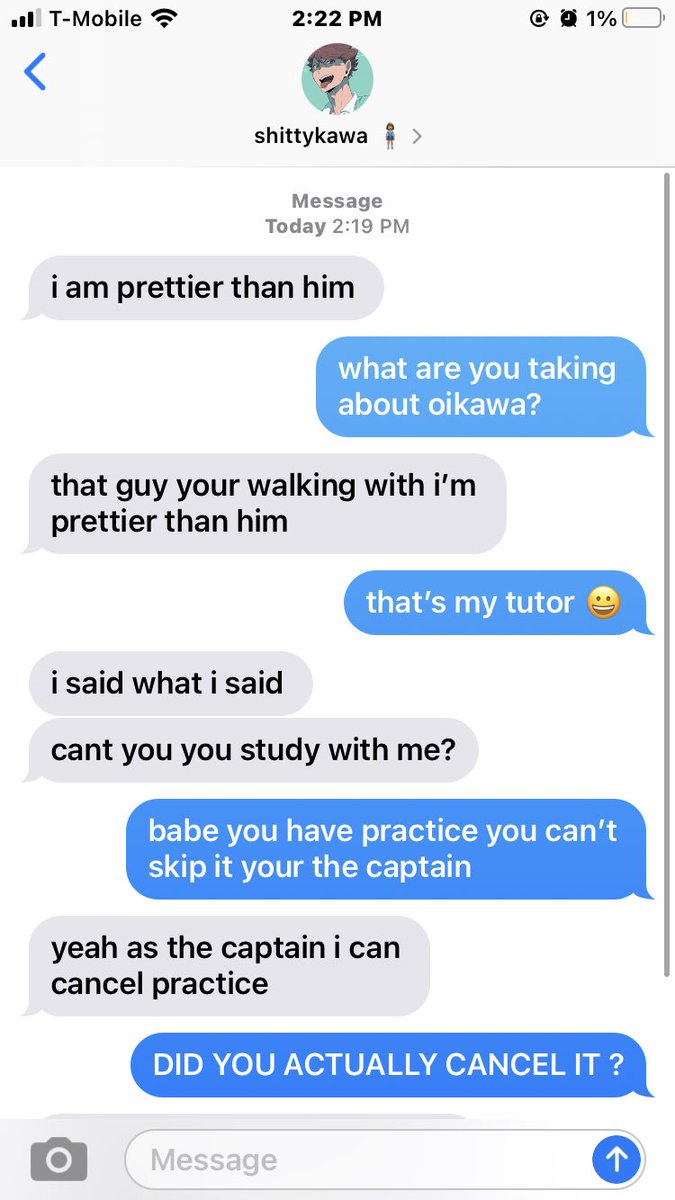 oikawa ignore the emoji on iwas