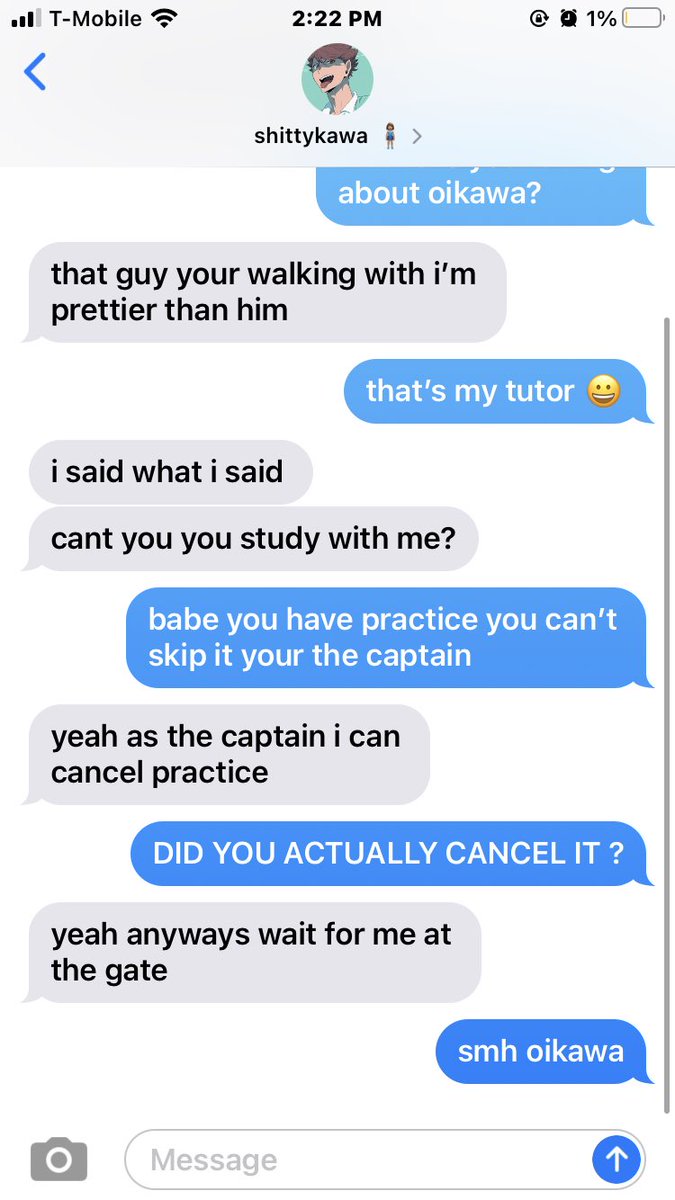 oikawa ignore the emoji on iwas