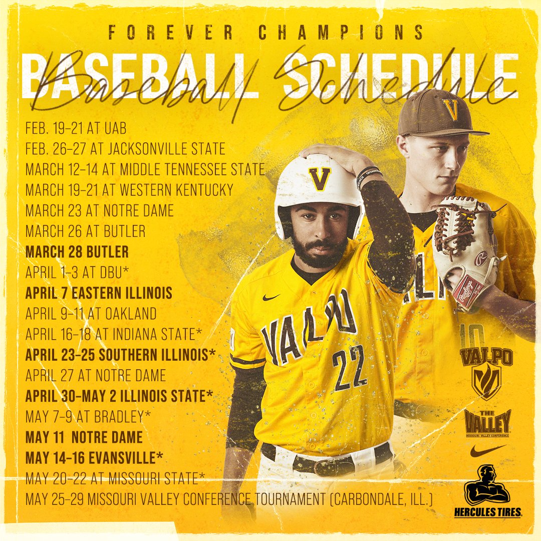 Time to mark your calendars 📅, the 2021 <a href="/ValpoBaseball/">Valpo Baseball</a> schedule is here❗

📅➡️ bit.ly/3q6Mc7M
📝➡️ bit.ly/2Z2X3nq

#GoValpo | #MVCBaseball