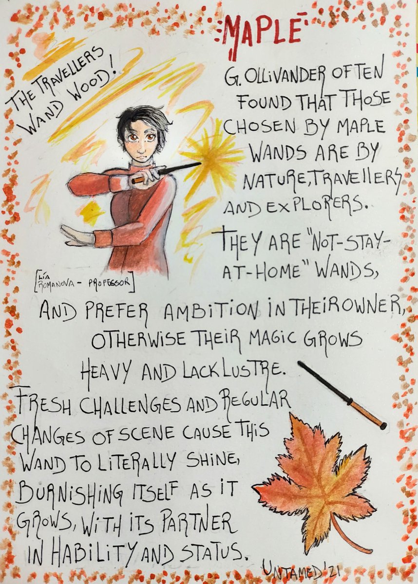 UNtamedFriend's tweet photo. Wands used in 'I Want' ✨
🍁 Maple Wood - Dragon Heartstring Core 🍁
#OC #drawing #draw #art #artistsontwitter #arte #wandlore https://t.co/tFNmj9nZvP