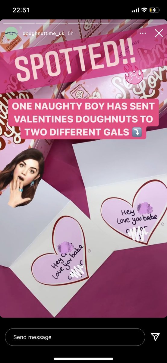 If ur fella's called Connor &amp; u get doughnut time doughnuts for Valentine's, he's cheating on u 😦😦 the audacity