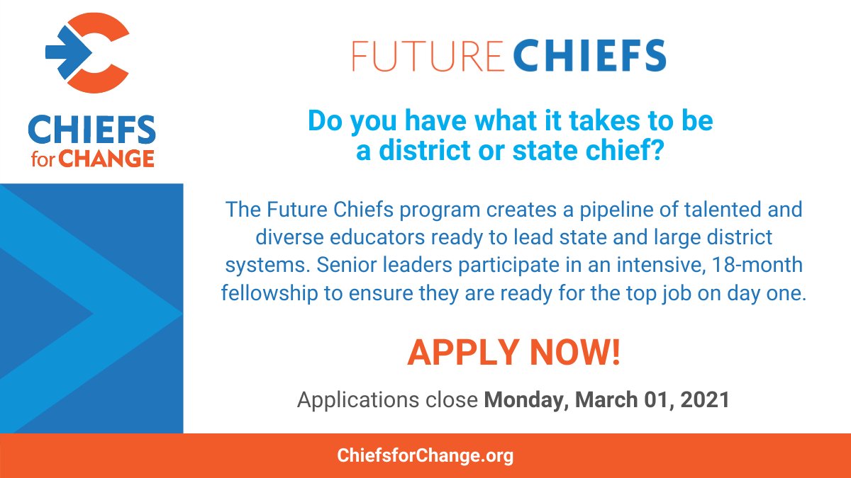 Our #FutureChiefs leadership development program provides coaching and mentorship for education leaders who want to step into their next role as a state or district chief. We’re accepting applications for Cohort 6 through March 1—submit yours here: tfaforms.com/4878057