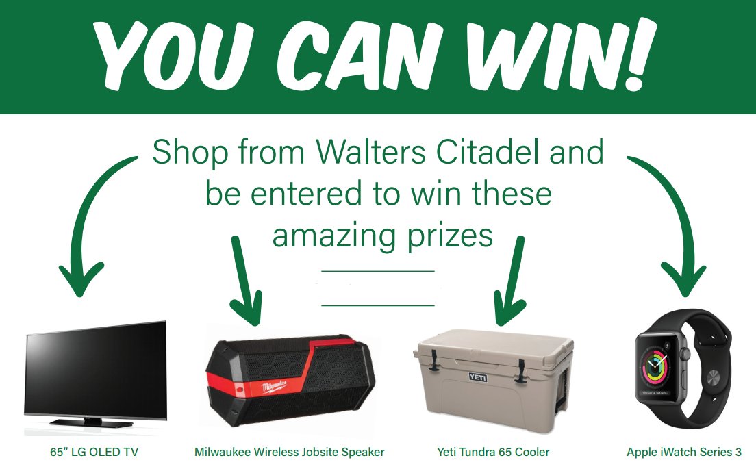 Every time you will call $100 worth of stock material at the Walters Citadel location, you will be entered to into our raffle. You can earn an extra ticket for every $50 in Power Strut will call orders. Call Citadel branch for more info!
loom.ly/jhRIF4k