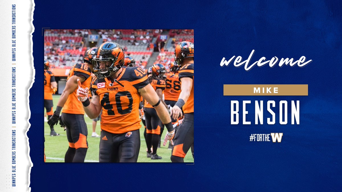 Wpg_BlueBombers's tweet image. Welcome home @mike_benson40! 

The team has agreed to terms with Winnipeg-born long snapper Mike Benson!

📝 » bit.ly/2OoM85p
#ForTheW