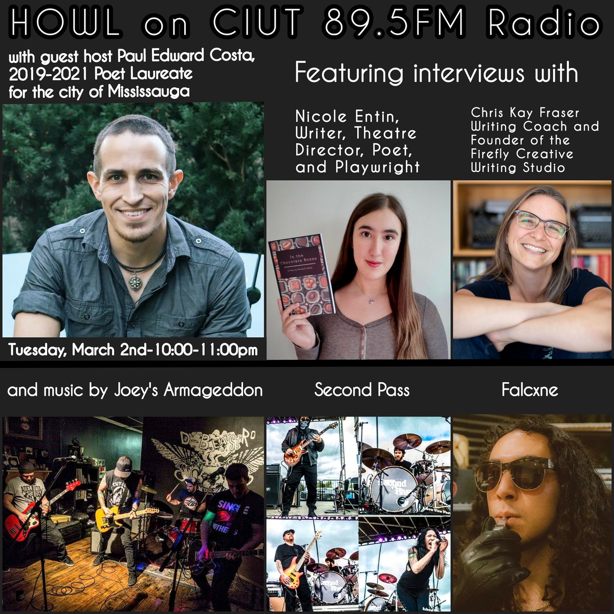 paul_e_costa's tweet image. I&apos;m honoured that @ValAssenza asked me to guest host an episode of the radio show @Howl895Fm (@CIUT895FM) on March 2nd =) @firefly_writing @secondpass
@falcxne

#toronto #poetry #poetrycommunity #openmic #radio #torontopoetrycommunity #torontopoetry #poetryontheradio #howl895fm