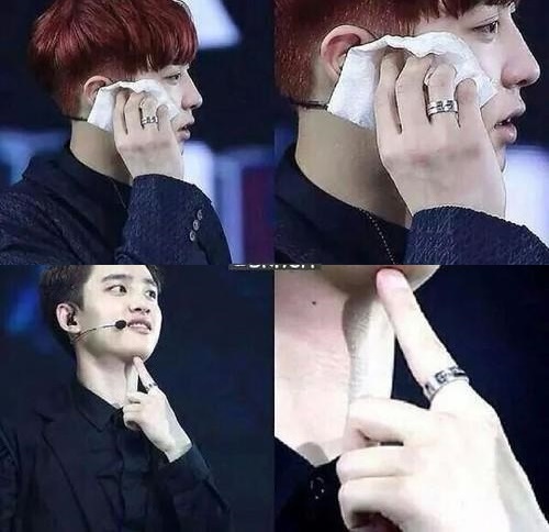 CHAPTER FOUR: 2014 - SOUNDWAVE RINGFans begin to notice that they are wearing a 'couple ring'. Kyungsoo finally revealed that it was Chanyeol who gave it to him. What's special about this ring is that what's engraved within it are their actual voices saying something.