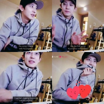 CHAPTER SIX : 2016 - MUSICAL COLLABORATIONSDespite being busy with their schedules, Kyungsoo would still go frequently to Chanyeol's studio. They would compose songs together. They also released a cover of the song 'Love Yourself' during that time.