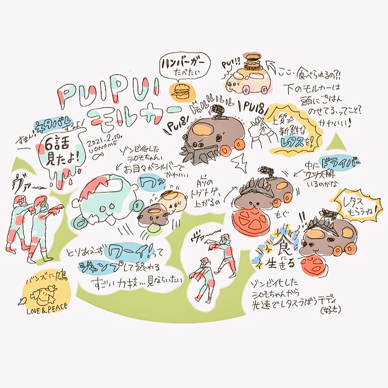 モルカー6話を見ましたよ モルカー6話 モルカーファンアート Puipu 魚の目のイラスト