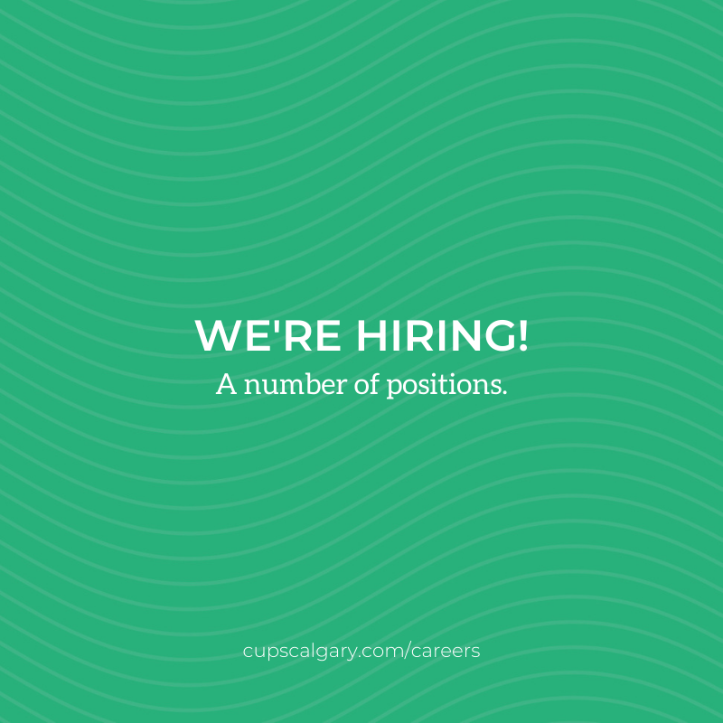 CUPSCalgaryAB's tweet photo. Ready to make an impact in our community? Join the award-winning CUPS team and help provide safe and effective programs for people who are working toward resilience.
View our current openings online! https://t.co/HtjOF6Dmv1
#nonprofitjobs #jobsyyc #cupscareers https://t.co/jlrI5km2qw