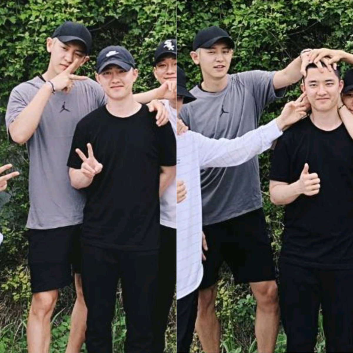 Then came the most painful part of the story, Kyungsoo had to leave for his military service. But of course Chanyeol secures his spot beside him for the last time.