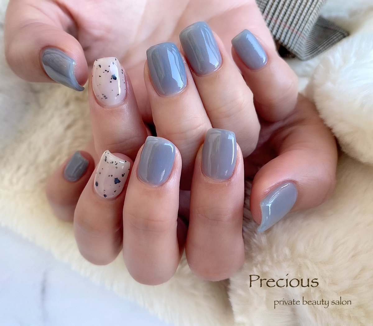Precious ワンカラーネイル シンプルお洒落 Z Precious 048 945 60 Precious 越谷ネイルprecious 定額制 ネイルサロン 越谷 新越谷precious Koshigaya Saitama Nail Nail Japan Nails ワンカラーネイル ダルメシアンジェル スクエアネイル