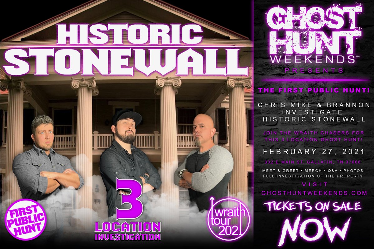 Wraith Chasers (@wraith_chasers) on Twitter photo โ ๏ธ ๐๐๐๐๐๐๐ ๐๐ ๐๐๐๐ ๐๐๐ โ ๏ธ
Investigate Historic Stonewall in Gallatin TN with us on Saturday, February 27th.
โ ๐๐ก๐๐๐ ๐ฉ๐๐ ๐ก๐๐ฃ๐ ๐๐๐ก๐ค๐ฌ ๐๐ค๐ง ๐ฉ๐๐๐ ๐๐ฉ๐จ & ๐๐ฃ๐๐ค โ
events.eventzilla.net/e/stonewall-hoโฆ
#WraithTour2021
#GhostHuntWeekends โ ๏ธ ๐๐๐๐๐๐๐ ๐๐ ๐๐๐๐ ๐๐๐ โ ๏ธ
Investigate Historic Stonewall in Gallatin TN with us on Saturday, February 27th.
โ ๐๐ก๐๐๐ ๐ฉ๐๐ ๐ก๐๐ฃ๐ ๐๐๐ก๐ค๐ฌ ๐๐ค๐ง ๐ฉ๐๐๐ ๐๐ฉ๐จ & ๐๐ฃ๐๐ค โ
events.eventzilla.net/e/stonewall-hoโฆ
#WraithTour2021
#GhostHuntWeekends
