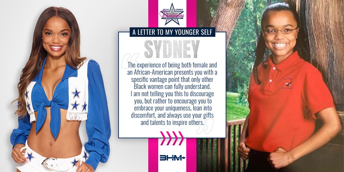 Dear Sydney…

Embrace YOUR uniqueness, lean into discomfort, and always use your gifts and talents to inspire others.💙
 
Read Sydney's letter ➞ bit.ly/3jGtcdR

#BlackHistoryMonth