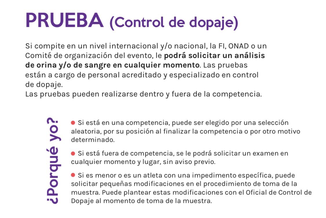 NadoPan's tweet image. Lo que debe saber de la PRUEBA CONTROL DE DOPAJE: 

Más información en: orad-cam.com