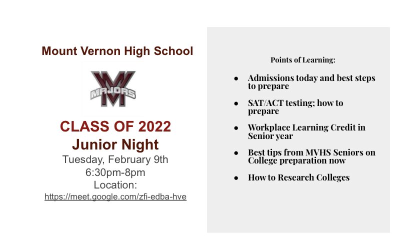 AP_MVHS's tweet photo. So honored to #keynote the MVHS #JuniorNight this evening. So many great speakers, from Princeton Review, Shepherd U, and current #seniors dropping knowledge!! @MVHS2022 https://t.co/JicRHDxtrN