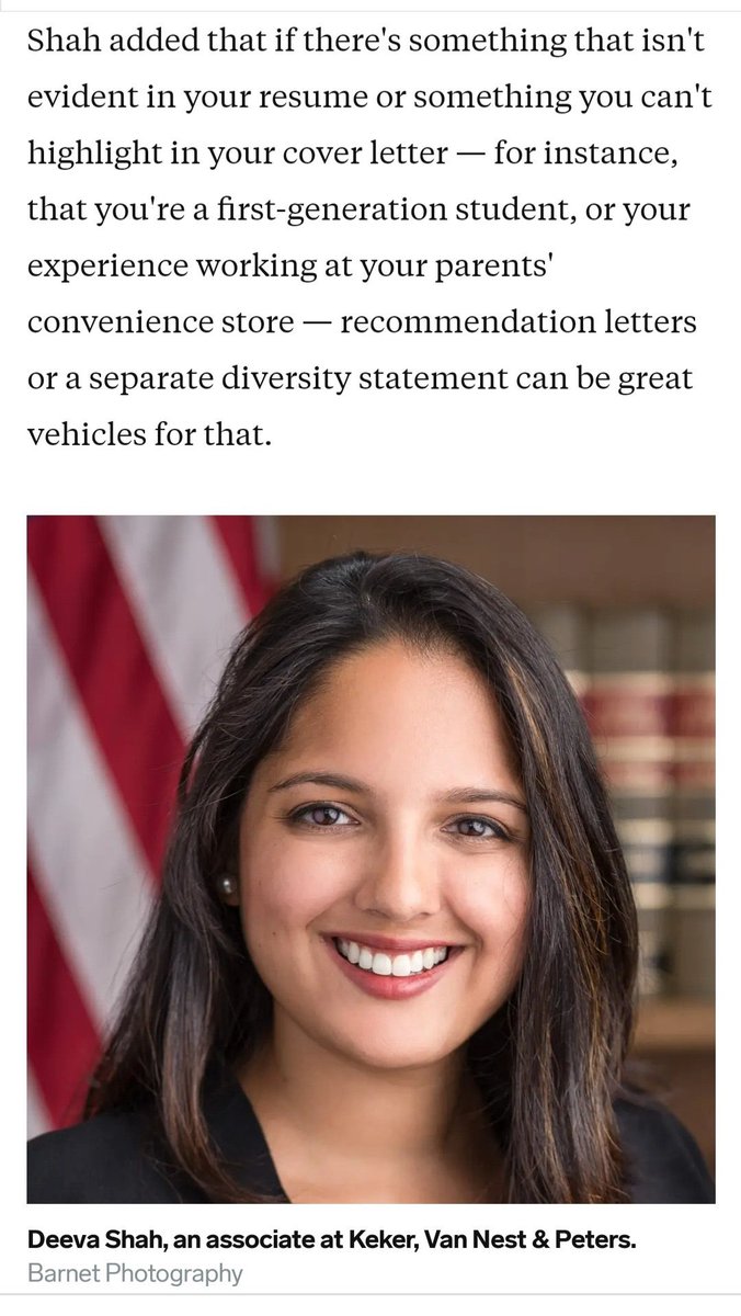My colleague at  @KekerLLP, Greg Washington, is quoted in this article and will also be on that panel offering more advice! And I’d be happy to provide more detail on what I said here about finding different ways to bring your full self to your clerkship application.