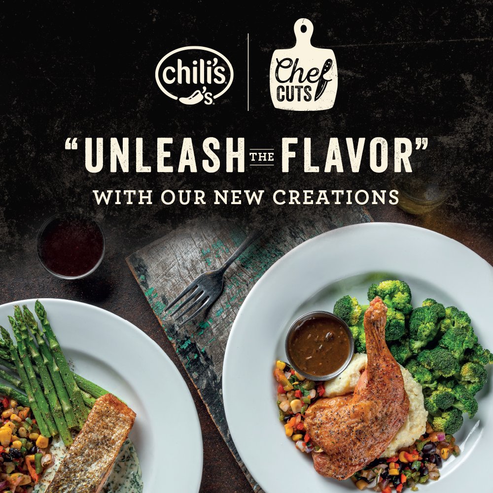 ChilisNEIndia's tweet photo. The best have made the cut! Bringing you our new flavor creations with Chef Cuts. Now #UnleashTheFlavor at your nearest Chili’s or order online through us - https://t.co/MkhSfTorbQ
#chefcuts #tasty #launchingnow #ordernow #homedelivery #foodie #specialmenu https://t.co/ZmlYI8bH9Y