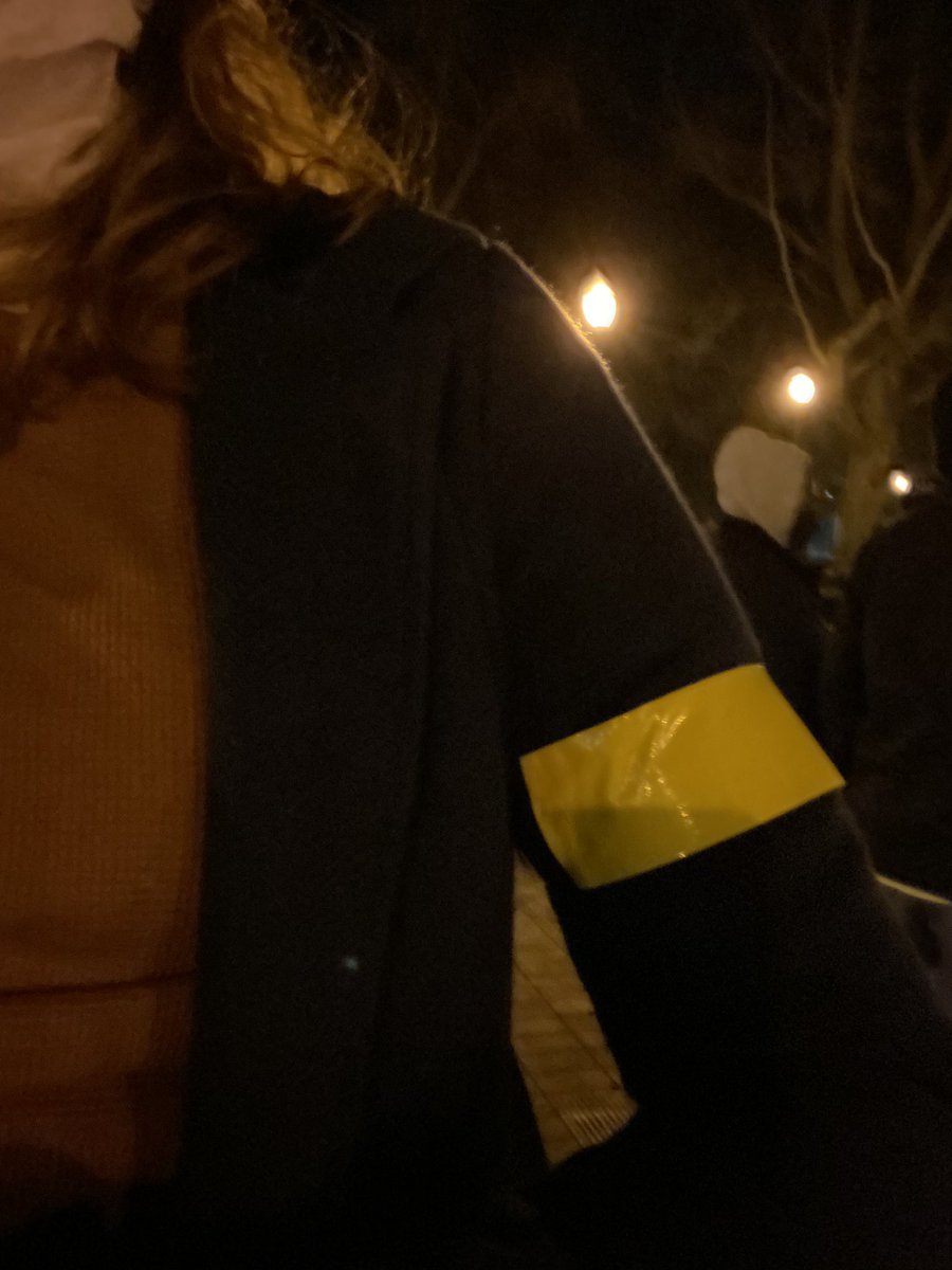 Organizers have communicated with press in regards to security and respect for protesters and their privacy. Approved members of the press have a yellow tag.
