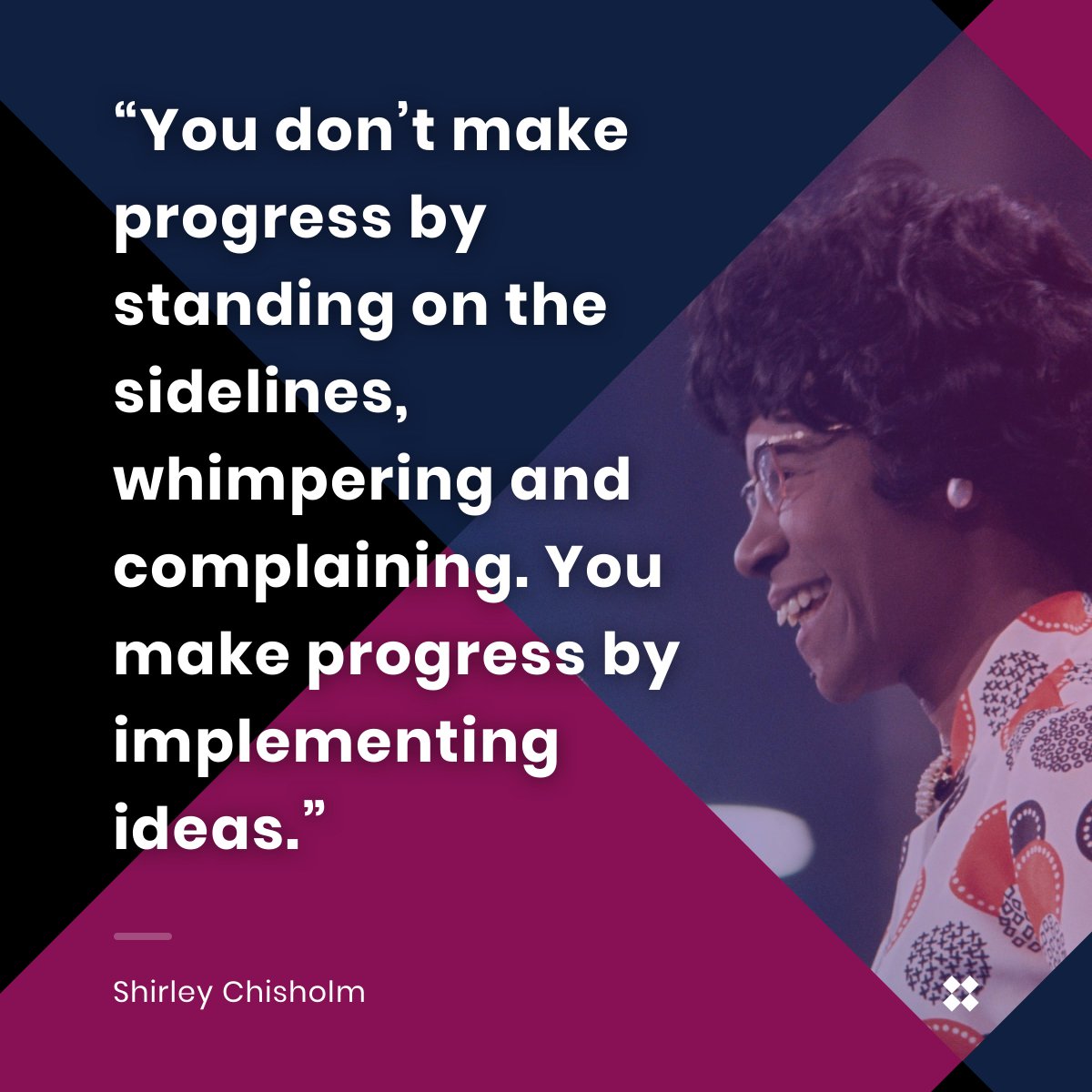 ideacloud_com's tweet image. “You don’t make progress by standing on the sidelines, whimpering and complaining. You make progress by implementing ideas.”  - Shirley Chisholm

Let us lead with love, roll up our sleeves and work toward a more just, &amp;amp; free society.