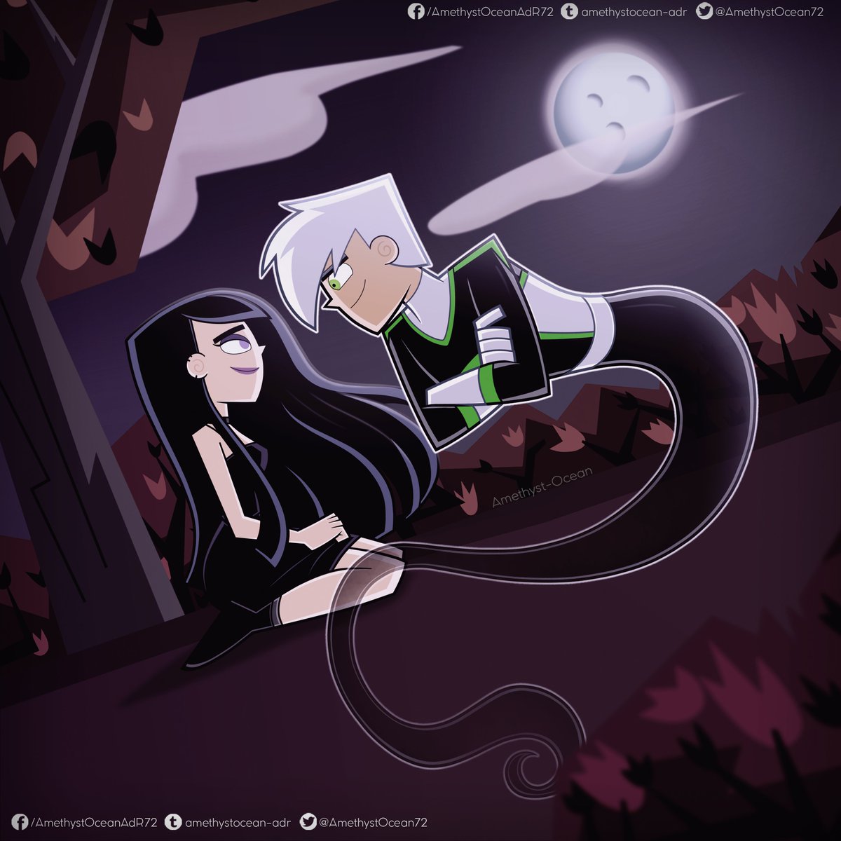 Moonlight
I haven't done a DxS drawing in a long time! But I like this theme a lot, with them under the night sky and the moon! ♥
<a href="/DannyPhantom_TV/">Danny Phantom</a>
 #GoGhostAgain #DannyPhantom