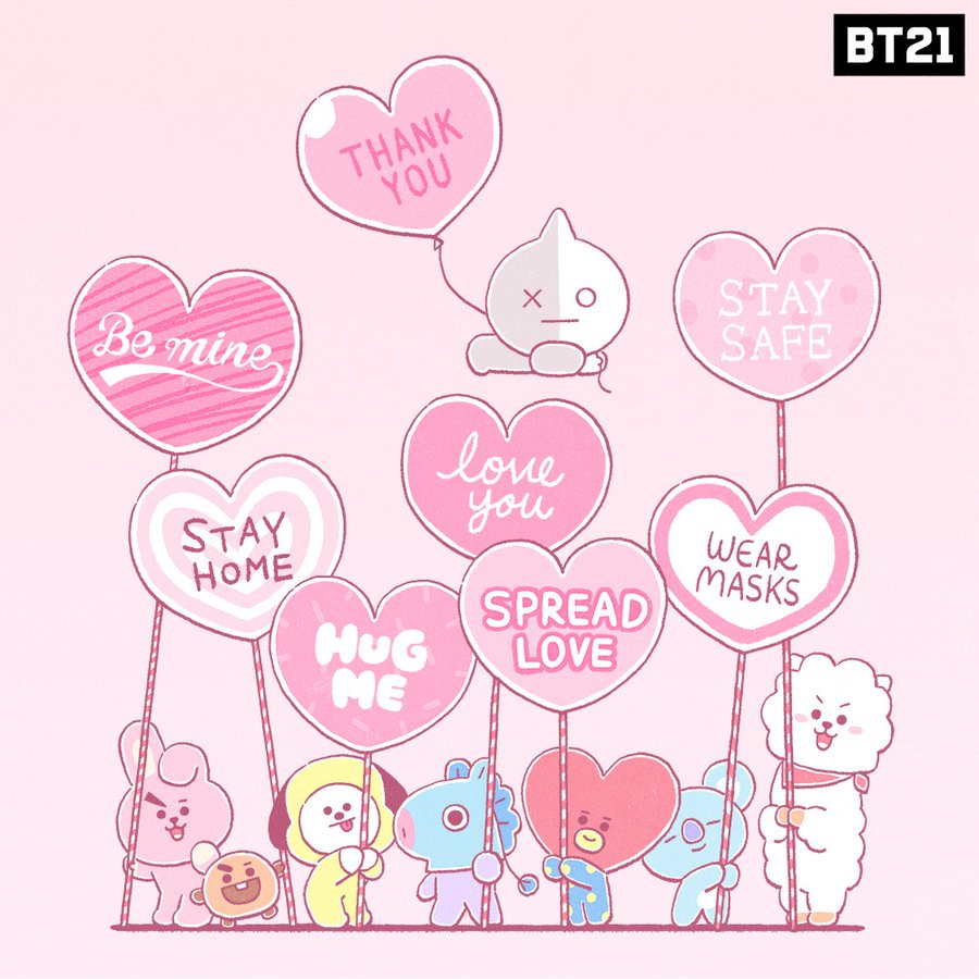 Btsのキャラクターbt21のバレンタイン画像はどんなイラスト Love Life