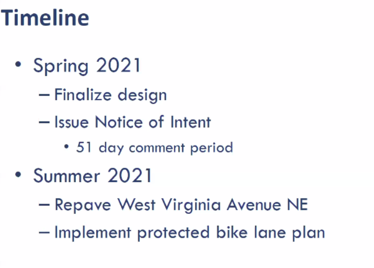 Phase 1 and Phase 2 will now be both done this Summer when WV Ave is repaved! Phase 2 was originally slated for 2022. Thank you  @DDOTDC
