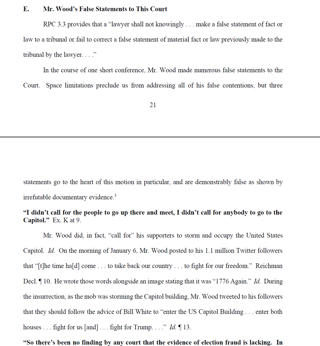 The lies to the court seem to be just that. And the decision to pick the best three is a good call.