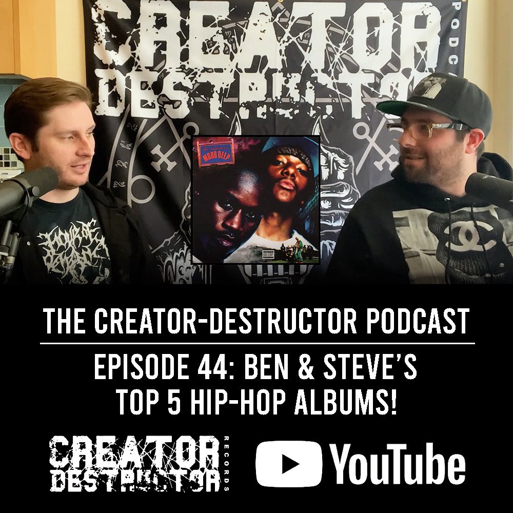 youtu.be/DybpMpFJS2M

Episode 44 of the podcast is live on YouTube/Itunes, and all podcast apps!    My long time friend and <a href="/LTC_official666/">Light This City</a> bandmate Steve Hoffman (who also shreds in <a href="/viralband/">VIRAL</a> ) joins me to discuss our top 5 hip hop albums of all time!