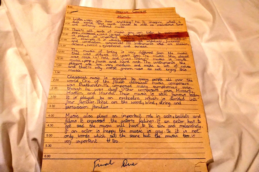 I am very very shy My Mom knew this so she made sure I started Speech and Drama very early on. My teacher was Mrs Stone and I had lessons every single week. I also entered Eistedfodds My biggest cheerleader was my Mom. We would draft the speeches together 