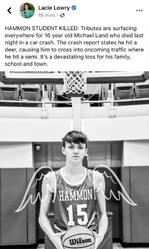 PerryBlessed6's tweet photo. Michael...I can’t believe it. He wasn’t an Irish player but was n our gym a lot as his brother was playing 4 our local OKI 2022 team last Spring b4 ACL tear. Our ❤️ & 🙏🏻 to the Land family & all of Michael’s loved ones @ school & #OKPower. You are loved, kid. 🙏🏻 📸: @LacieLowry https://t.co/QrIAZ8YiAx