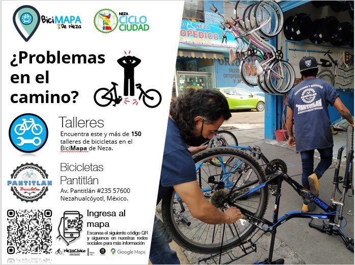Andar en bici por la ciudad tiene sus complejidades, por ello el #BiciMAPA te brinda la dirección de todos los talleres mecánicos de Neza. De ciclistas para ciclistas. 

Link: 

google.com/maps/d/u/5/edi…