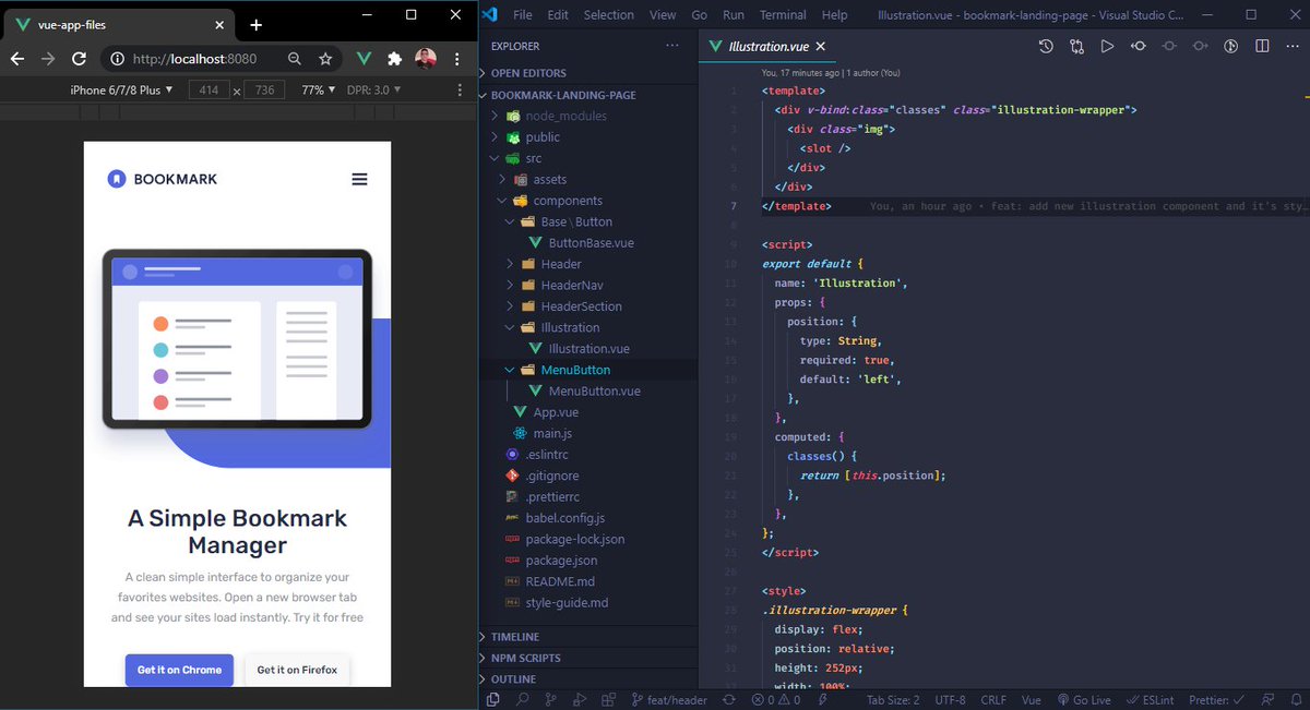 angelgfigueram's tweet image. Day 4/100✅.

I continue practicing with Vuejs, today completed the landing page header, applicating the basic knowledge of the components, dynamics styles by creating a class object and emit events from a child component.

#100DaysOfCode #100DaysOfVue #CodeNewbie