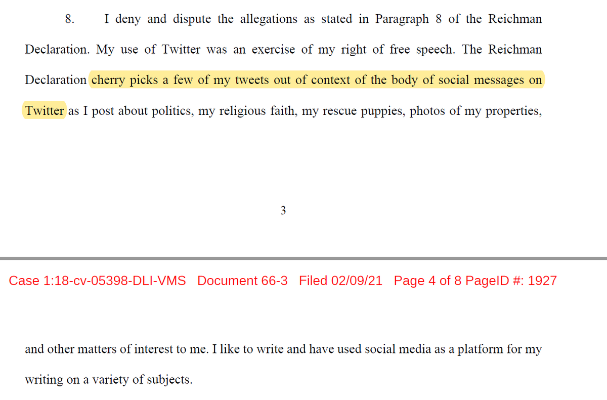 "There are lots and lots of puppy tweets on my Twitter and only very few Tweets that could be used as evidence of seditious conspiracy" is also maybe not the argument you want to go with.