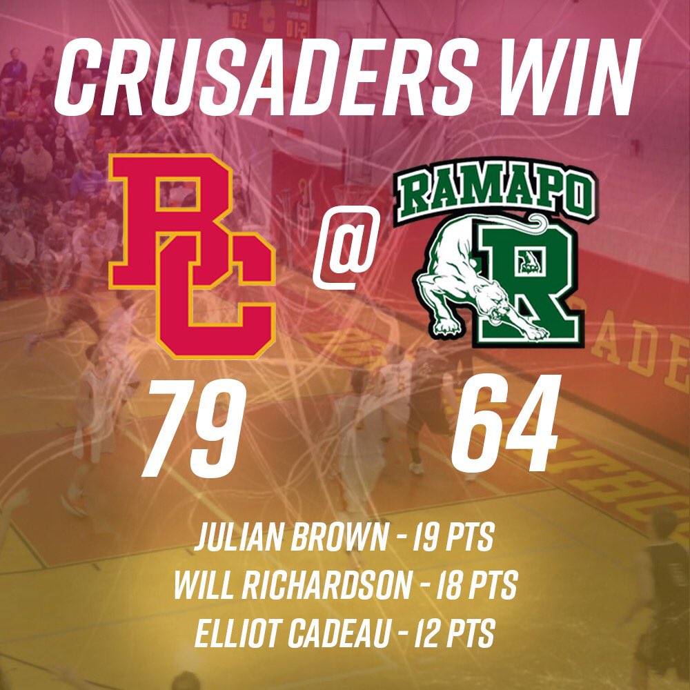 BC wins! Great victory against Ramapo! #DeusVult #BChoops #NorthJerseyBasketball